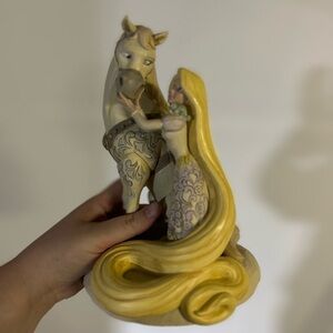 Jim Shore Yellow and Cream Lady with Horse Sculpture